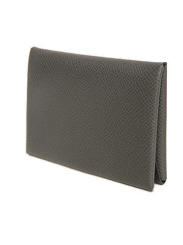 Hermès Hermes Calvi Duo Coin Case, Epsom Calfskin, Dark Gray, Card Veau Graphite, U Stamp, Men's/Women's. (view 2)