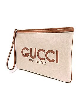 Gucci Gucci GUCCI Clutch Bag Logo Print Pouch Canvas Brown GG Supreme Cotton Linen Natural 777165 FACUL 8451 Men's Women's (view 2)