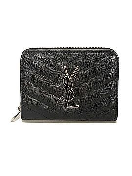 Yves Saint Laurent Yves Saint Laurent Saint Laurent Paris Monogram Compact Full-Zip Bi-fold Wallet, Grained Calf Leather, YSL Black, 403723 BOW02 1000, Men's/Women's, Billfold (view 1)