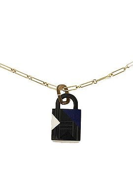 Hermès Hermes HERMES Necklace Amulet Cadena GM Padlock Trio Color Gold Logo Buffalo Horn Natural 057073FD Men's Women's (view 1)