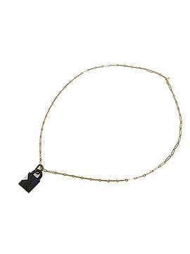 Hermès Hermes HERMES Necklace Amulet Cadena GM Padlock Trio Color Gold Logo Buffalo Horn Natural 057073FD Men's Women's (view 2)