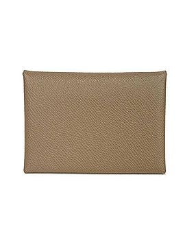 Hermès Hermes Calvi Duo Coin Case, Epsom Calf Leather, Greige, Card Veau Etoupe, W Stamp, Men's/Women's. (view 1)