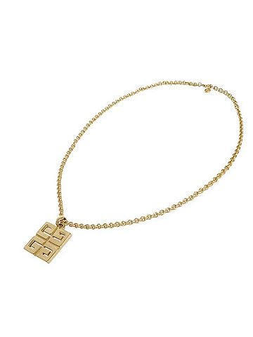 Givenchy Givenchy necklace with large logo, long chain, big logo pendant, GP (gold plated), 90cm, Paris/New York vintage, 4G emblem, gold, for men and women. (view 2)