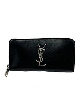 Yves Saint Laurent YVES SAINT LAURENT YSL Logo Cassandra Zip Around Wallet 617415 Long Black Silver Calf Leather Men's (view 1)