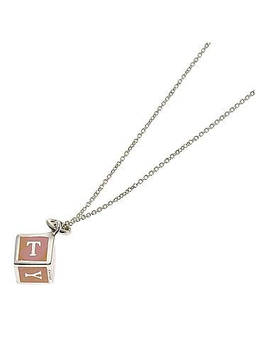 Tiffany & Co. Tiffany &amp; Co. Logo Cube Enamel Necklace, Silver, Women's. (view 1)