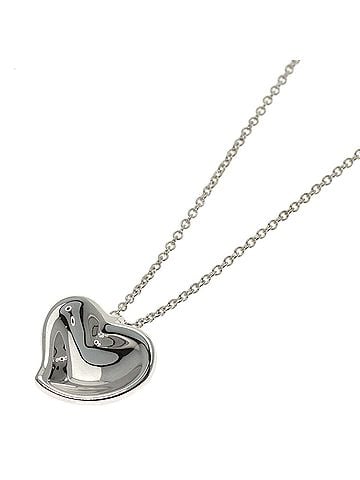Tiffany & Co. Tiffany &amp; Co. Curved Heart Necklace, Silver, Women's. (view 1)
