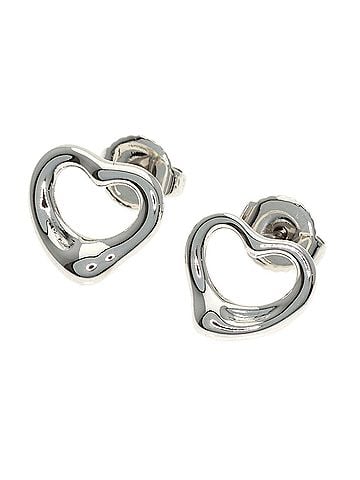 Tiffany & Co. Tiffany &amp; Co. Open Heart Earrings, Silver/14K White Gold, Women's. (view 1)