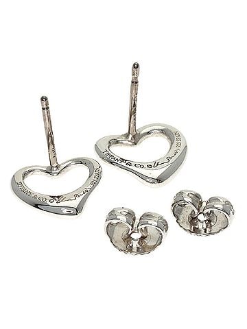 Tiffany & Co. Tiffany &amp; Co. Open Heart Earrings, Silver/14K White Gold, Women's. (view 2)