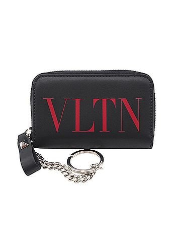 Valentino Valentino Leather VLTN Logo Wallet/Coin Case TY2P0P24LVN Black Red Men's (view 1)