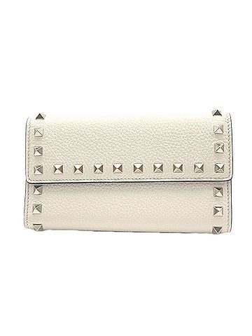 Valentino VALENTINO Rockstud Leather Long Wallet - Garavani WPO252VSH126 Wallet, Ivory Leather, Women's (view 1)