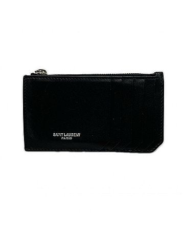 Yves Saint Laurent YVES SAINT LAURENT Smooth Leather Fragment Case 609362 Wallet/Coin Black Calf Men's (view 1)
