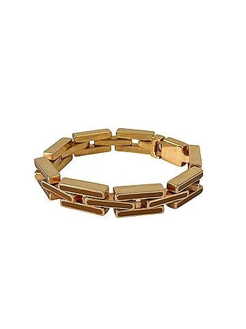 Prada PRADA Metal x Enamel Chain Bracelet, Gold Color, Orange, Men's &amp; Women's (view 1)