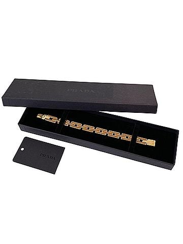 Prada PRADA Metal x Enamel Chain Bracelet, Gold Color, Orange, Men's &amp; Women's (view 2)