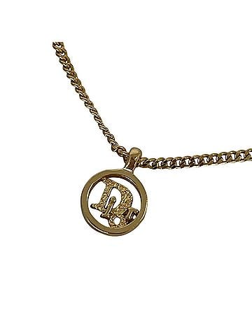 Christian Dior Christian Dior Vintage Logo Top Necklace Pendant GP Gold Color Women's (view 1)