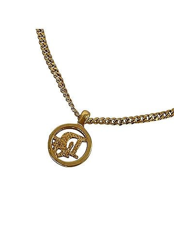 Christian Dior Christian Dior Vintage Logo Top Necklace Pendant GP Gold Color Women's (view 2)