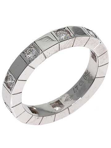 Cartier Cartier Lanieres Half Diamond Ring #47, 18K White Gold, Women's. (view 2)