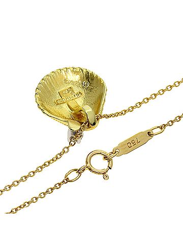 Tiffany & Co. Tiffany &amp; Co. Shell Diamond Necklace, 18K Yellow Gold, Women's. (view 2)