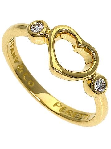 Tiffany & Co. Tiffany &amp; Co. Open Heart 2-Diamond Ring, 18K Yellow Gold, Women's. (view 1)