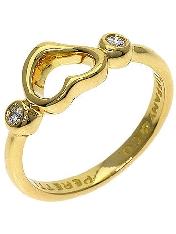 Tiffany & Co. Tiffany &amp; Co. Open Heart 2-Diamond Ring, 18K Yellow Gold, Women's. (view 2)