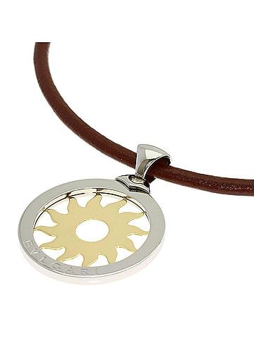 Bvlgari Bulgari Tondo Sun Large Necklace, 18K Yellow Gold/Stainless Steel, Unisex, BVLGARI (view 1)