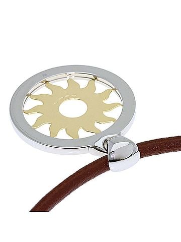 Bvlgari Bulgari Tondo Sun Large Necklace, 18K Yellow Gold/Stainless Steel, Unisex, BVLGARI (view 2)