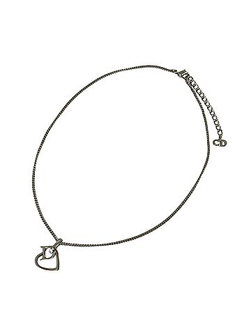 Christian Dior Christian Dior Vintage Heart Logo Chain Necklace, Silver Color, Women's (view 2)