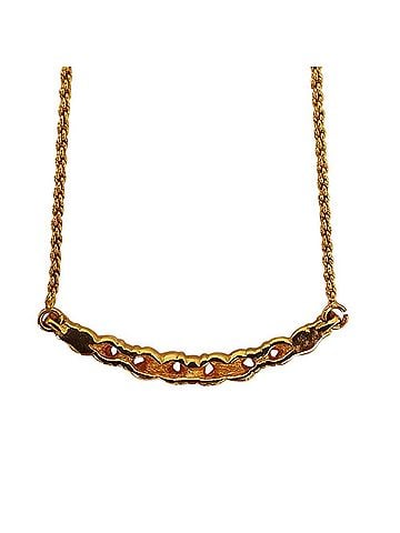 Christian Dior Christian Dior Vintage Rhinestone Chain Necklace, GP Gold Color, Women's (view 2)