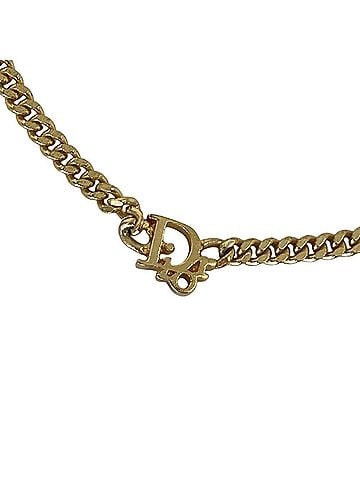 Christian Dior Christian Dior Vintage Logo Cuban Link Chain Necklace, GP Gold Color, Women's (view 1)