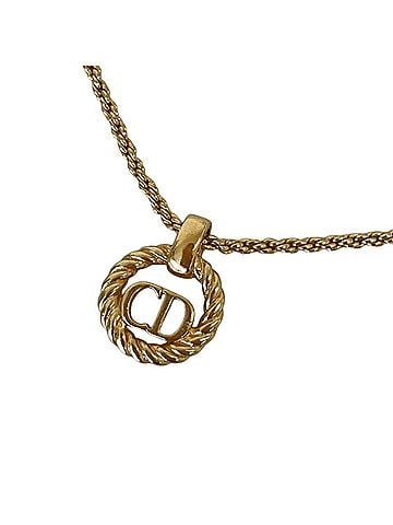 Christian Dior Christian Dior Vintage Logo Chain Pendant Necklace, GP Gold Color, Women's (view 1)