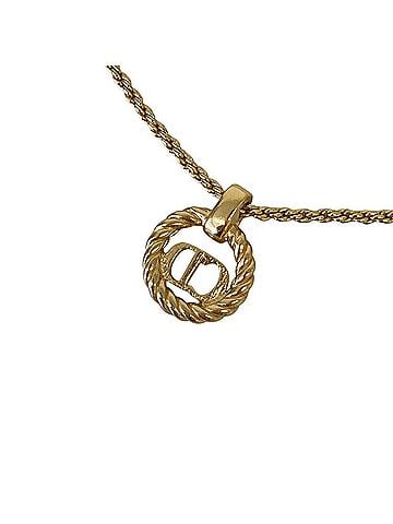 Christian Dior Christian Dior Vintage Logo Chain Pendant Necklace, GP Gold Color, Women's (view 2)