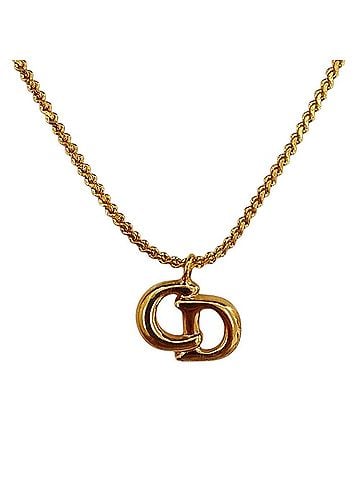 Christian Dior Christian Dior Vintage CD Logo Pendant Necklace, GP Gold Color, Women's (view 1)