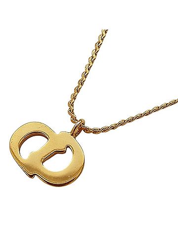 Christian Dior Christian Dior Vintage CD Logo Pendant Necklace, GP Gold Color, Women's (view 2)