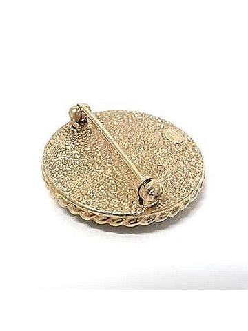 Chanel CHANEL brooch, Coco Mark, gold and black metal, for women. (view 2)