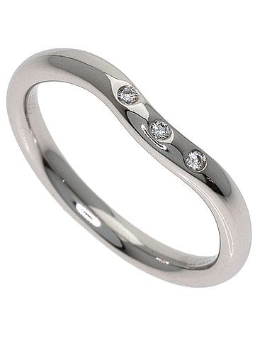 Tiffany & Co. Tiffany &amp; Co. Curved Band 3-Piece Diamond Ring, Platinum PT950, Women's. (view 1)