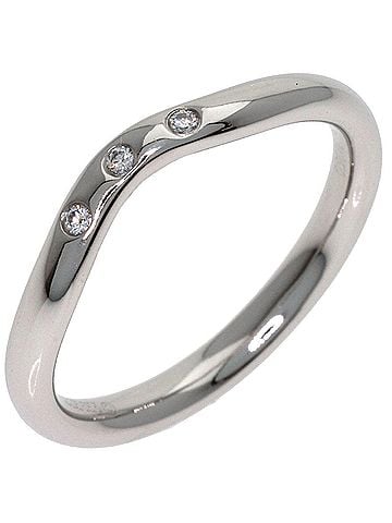 Tiffany & Co. Tiffany &amp; Co. Curved Band 3-Piece Diamond Ring, Platinum PT950, Women's. (view 2)