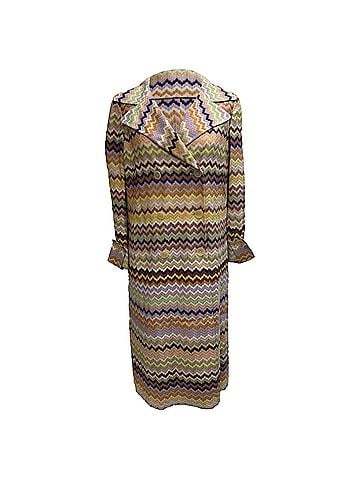 Missoni Missoni Zig-Zag Double-Breasted Coat in Multicolor Rayon (view 1)