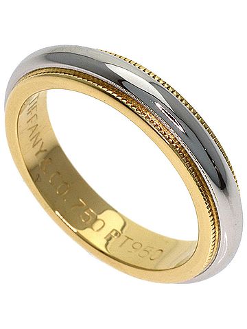 Tiffany & Co. Tiffany &amp; Co. Milgrain Ring, 18K Yellow Gold/PT950, Women's. (view 1)