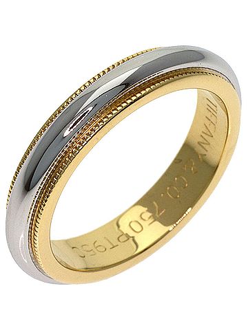 Tiffany & Co. Tiffany &amp; Co. Milgrain Ring, 18K Yellow Gold/PT950, Women's. (view 2)