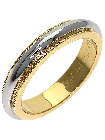 Tiffany & Co. Tiffany &amp; Co. Milgrain Ring, 18K Yellow Gold/PT950, Women's. (view 2)
