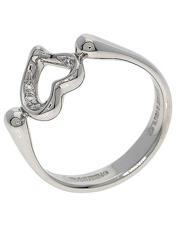 Tiffany & Co. Tiffany &amp; Co. Open Heart Diamond Ring, Platinum PT950, Women's Ring. (view 2)