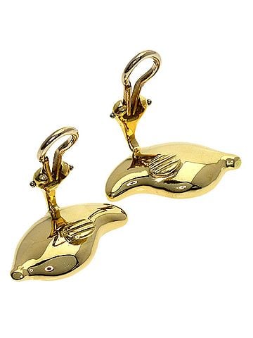 Tiffany & Co. Tiffany &amp; Co. Leaf Motif Earrings, 18K Yellow Gold, Women's. (view 2)
