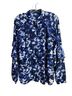 Ralph Lauren 100% Polyester Floral Blue White Long Sleeve Blouse Size M - photo 1
