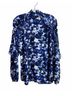 Ralph Lauren 100% Polyester Floral Blue White Long Sleeve Blouse Size M - photo 3