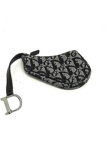 Christian Dior Christian Dior Wallet/Coin Case Trotter Saddle Black Canvas Women's (view 1)