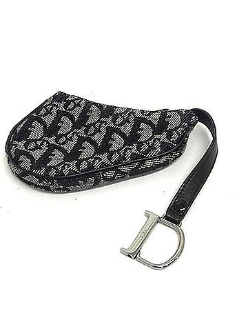Christian Dior Christian Dior Wallet/Coin Case Trotter Saddle Black Canvas Women's (view 2)