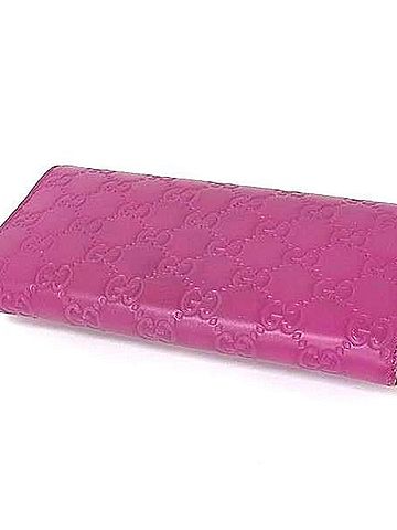 Gucci GUCCI Gucci Long Wallet, Guccissima Metal Ribbon Zip-Around 388679, Purple Leather, Women's (view 2)