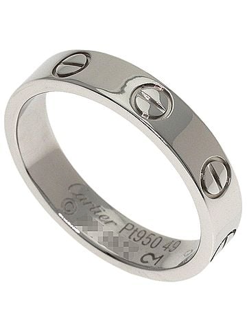 Cartier Cartier Mini Love Ring #49, Platinum PT950, Women's Ring, CARTIER (view 1)