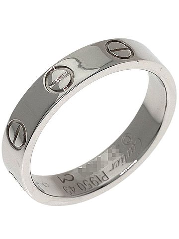Cartier Cartier Mini Love Ring #49, Platinum PT950, Women's Ring, CARTIER (view 2)