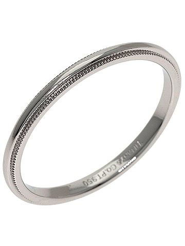 Tiffany & Co. Tiffany &amp; Co. Milgrain Ring, Platinum PT950, Women's Ring. (view 2)