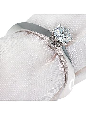 Tiffany & Co. Tiffany &amp; Co. Solitaire Diamond Knife Edge Ring, Platinum PT950, Women's. (view 1)